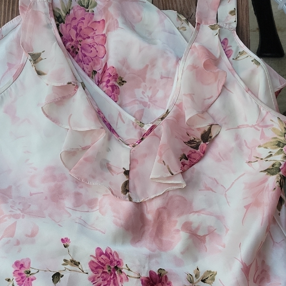 Private Luxuries Vintage Floral Pink and Cream lace Size M - Picture 6 of 10